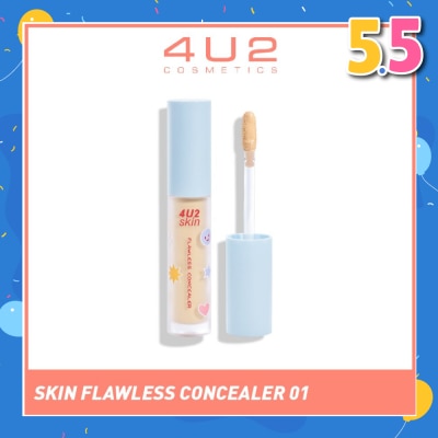 4U2 Skin Flawless Concealer 01 Milky (Alcohol-Free & Paraben-Free) 1s
