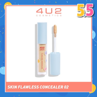 4U2 Skin Flawless Concealer 02 Beige (Alcohol-Free & Paraben-Free) 1s