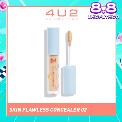 4U2 Skin Flawless Concealer 02 Beige (Alcohol-Free & Paraben-Free) 1s