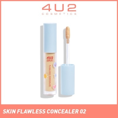 4U2 Skin Flawless Concealer 02 Beige (Alcohol-Free & Paraben-Free) 1s