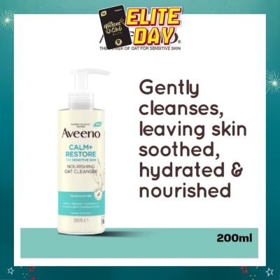 AVEENO - Calm+ Restore Nourishing Oat Cleanser (For Gently Cleanses + Hydrates To Preserve Skin's Moisture Barrier) 200ml