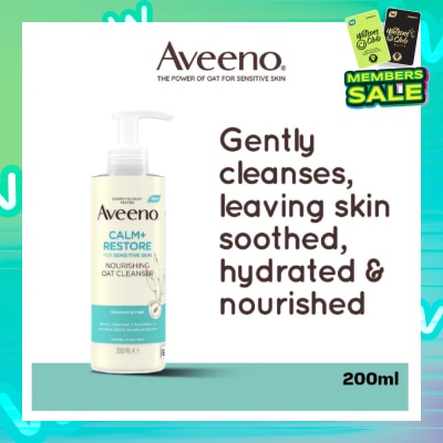 AVEENO Calm+ Restore Nourishing Oat Cleanser (For Gently Cleanses + Hydrates To Preserve Skin's Moisture Barrier) 200ml