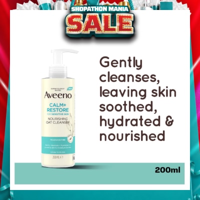 AVEENO - Calm+ Restore Nourishing Oat Cleanser (For Gently Cleanses + Hydrates To Preserve Skin's Moisture Barrier) 200ml