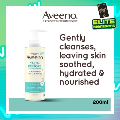 AVEENO Calm+ Restore Nourishing Oat Cleanser (For Gently Cleanses + Hydrates To Preserve Skin's Moisture Barrier) 200ml