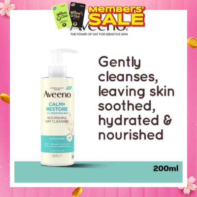 AVEENO Calm+ Restore Nourishing Oat Cleanser (For Gently Cleanses + Hydrates To Preserve Skin's Moisture Barrier) 200ml
