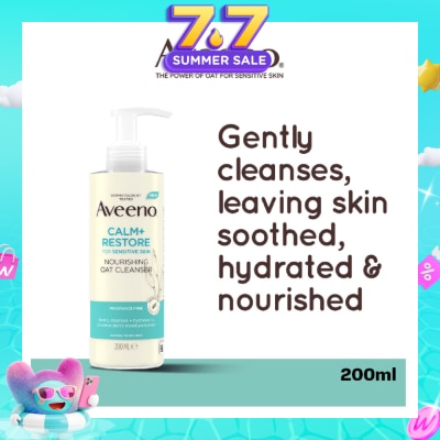 AVEENO - Calm+ Restore Nourishing Oat Cleanser (For Gently Cleanses + Hydrates To Preserve Skin's Moisture Barrier) 200ml