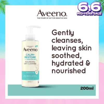 AVEENO Calm+ Restore Nourishing Oat Cleanser (For Gently Cleanses + Hydrates To Preserve Skin's Moisture Barrier) 200ml