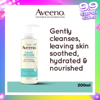 AVEENO Calm+ Restore Nourishing Oat Cleanser (For Gently Cleanses + Hydrates To Preserve Skin's Moisture Barrier) 200ml