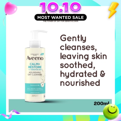 AVEENO Calm+ Restore Nourishing Oat Cleanser (For Gently Cleanses + Hydrates To Preserve Skin's Moisture Barrier) 200ml image