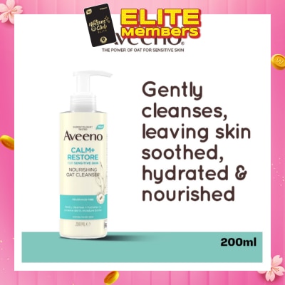 AVEENO Calm+ Restore Nourishing Oat Cleanser (For Gently Cleanses + Hydrates To Preserve Skin's Moisture Barrier) 200ml
