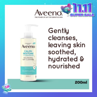 AVEENO Calm+ Restore Nourishing Oat Cleanser (For Gently Cleanses + Hydrates To Preserve Skin's Moisture Barrier) 200ml