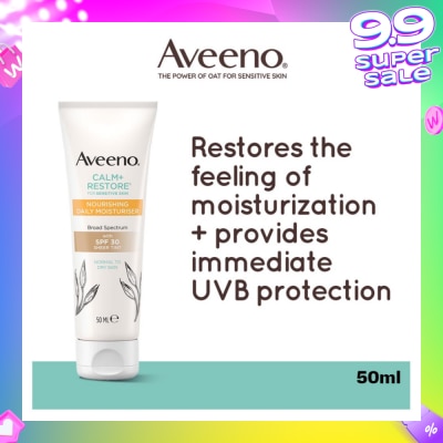 AVEENO Calm+ Restore Nourishing Daily Moisturiser With SPF 30 Sheer Tint (For Sensitive, Normal To Dry Skin) 50ml