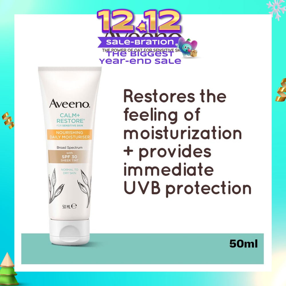 Calm+ Restore Nourishing Daily Moisturiser With SPF 30 Sheer Tint (For Sensitive, Normal To Dry Skin) 50ml