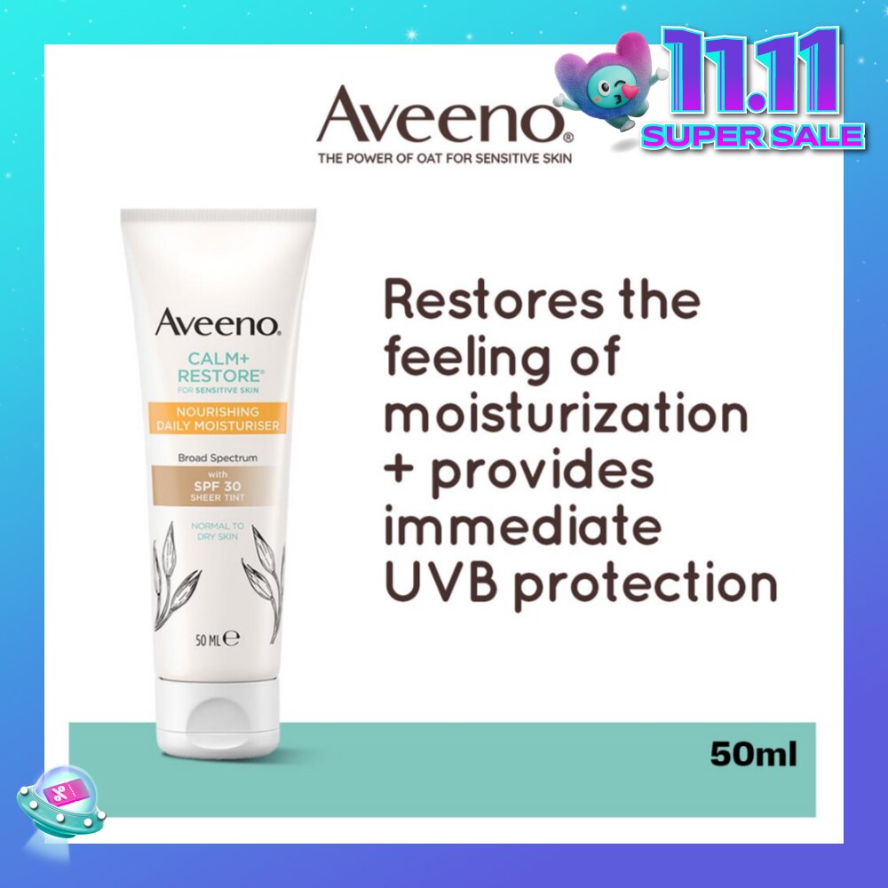 Calm+ Restore Nourishing Daily Moisturiser With SPF 30 Sheer Tint (For Sensitive, Normal To Dry Skin) 50ml