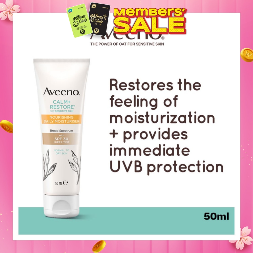 Calm+ Restore Nourishing Daily Moisturiser With SPF 30 Sheer Tint (For Sensitive, Normal To Dry Skin) 50ml