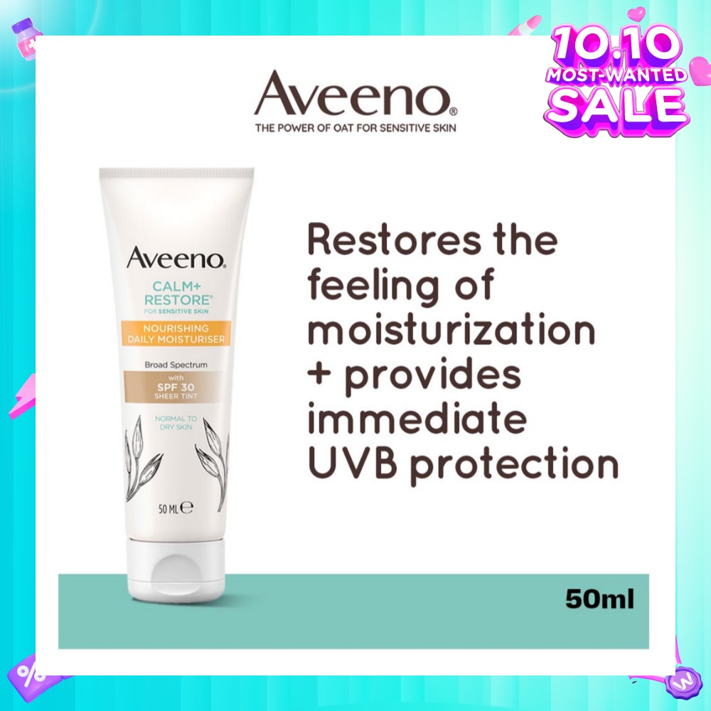 Calm+ Restore Nourishing Daily Moisturiser With SPF 30 Sheer Tint (For Sensitive, Normal To Dry Skin) 50ml