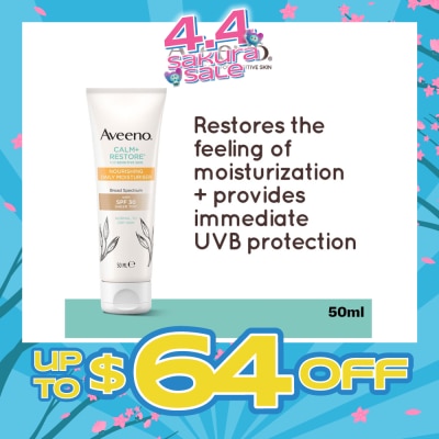 AVEENO - Calm+ Restore Nourishing Daily Moisturiser With SPF 30 Sheer Tint (For Sensitive, Normal To Dry Skin) 50ml
