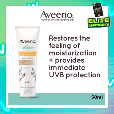 AVEENO Calm+ Restore Nourishing Daily Moisturiser With SPF 30 Sheer Tint (For Sensitive, Normal To Dry Skin) 50ml