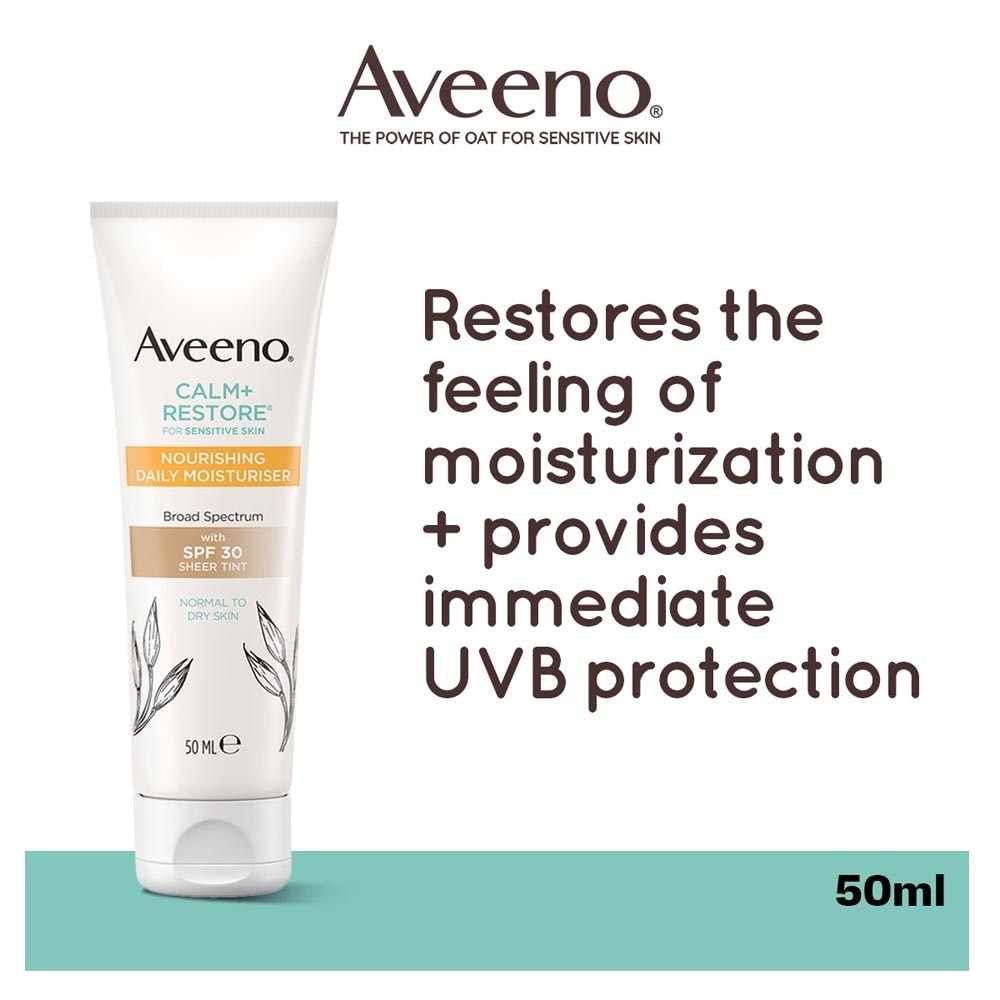 Calm+ Restore Nourishing Daily Moisturiser With SPF 30 Sheer Tint (For Sensitive, Normal To Dry Skin) 50ml