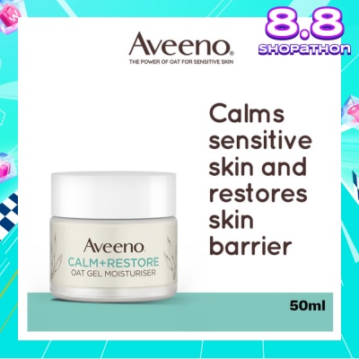 AVEENO Calm+ Restore Oat Gel Moisturiser (To Soothe + Replenishes Skin's Moisture Barrier) 50ml