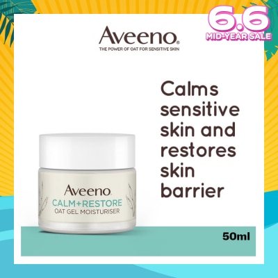 AVEENO Calm+ Restore Oat Gel Moisturiser (To Soothe + Replenishes Skin's Moisture Barrier) 50ml
