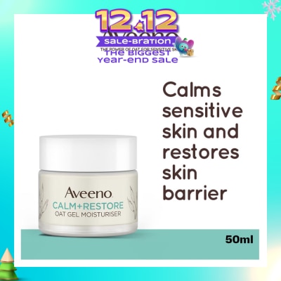 AVEENO Calm+ Restore Oat Gel Moisturiser (To Soothe + Replenishes Skin's Moisture Barrier) 50ml