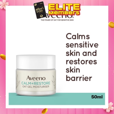 AVEENO Calm+ Restore Oat Gel Moisturiser (To Soothe + Replenishes Skin's Moisture Barrier) 50ml