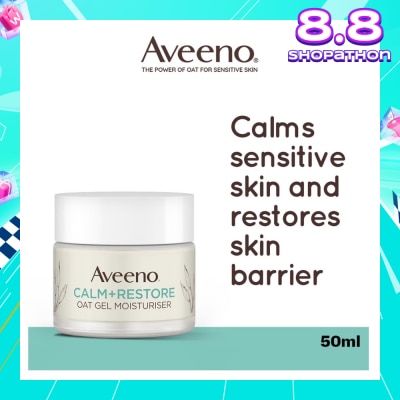 AVEENO Calm+ Restore Oat Gel Moisturiser (To Soothe + Replenishes Skin's Moisture Barrier) 50ml
