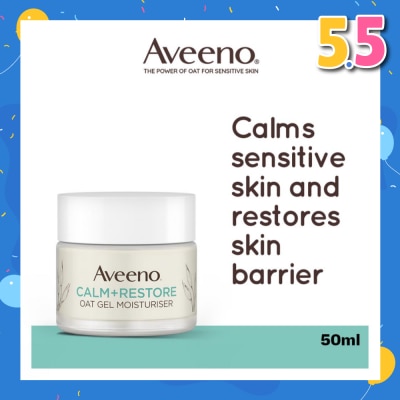 AVEENO Calm+ Restore Oat Gel Moisturiser (To Soothe + Replenishes Skin's Moisture Barrier) 50ml