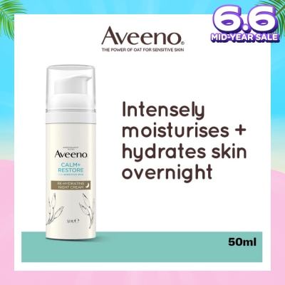 AVEENO Calm+ Restore Re-Hydrating Night Cream (To Nourishes + Strengthens The Protective Skin Barrier Overnight) 50ml