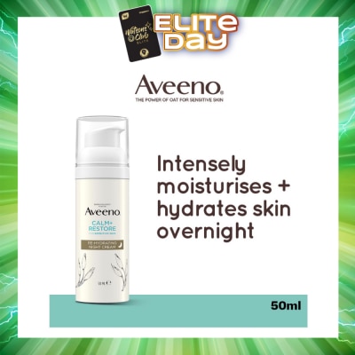 AVEENO - Calm+ Restore Re-Hydrating Night Cream (To Nourishes + Strengthens The Protective Skin Barrier Overnight) 50ml