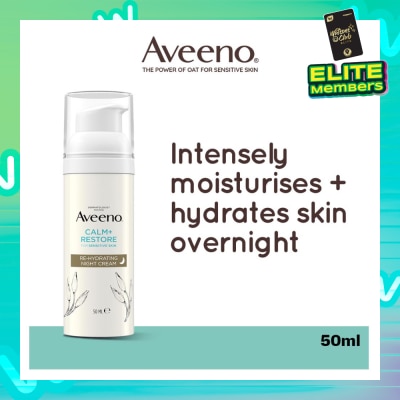 AVEENO Calm+ Restore Re-Hydrating Night Cream (To Nourishes + Strengthens The Protective Skin Barrier Overnight) 50ml