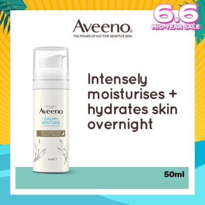 AVEENO Calm+ Restore Re-Hydrating Night Cream (To Nourishes + Strengthens The Protective Skin Barrier Overnight) 50ml