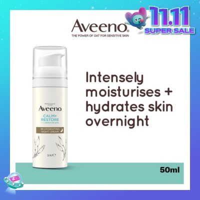 AVEENO Calm+ Restore Re-Hydrating Night Cream (To Nourishes + Strengthens The Protective Skin Barrier Overnight) 50ml