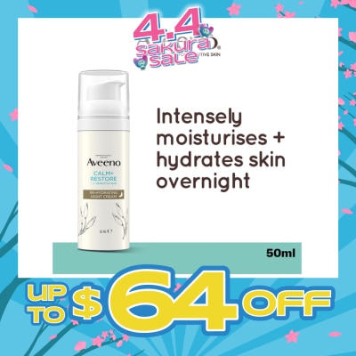 AVEENO - Calm+ Restore Re-Hydrating Night Cream (To Nourishes + Strengthens The Protective Skin Barrier Overnight) 50ml