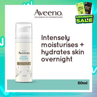 AVEENO Calm+ Restore Re-Hydrating Night Cream (To Nourishes + Strengthens The Protective Skin Barrier Overnight) 50ml
