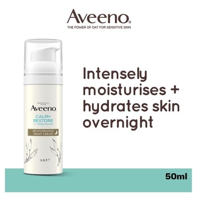 AVEENO Calm+ Restore Re-Hydrating Night Cream (To Nourishes + Strengthens The Protective Skin Barrier Overnight) 50ml