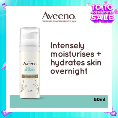 AVEENO Calm+ Restore Re-Hydrating Night Cream (To Nourishes + Strengthens The Protective Skin Barrier Overnight) 50ml