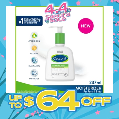 CETAPHIL - Dry To Normal & Sensitive Skin Moisturising Lotion (For Face & Body) 237ml