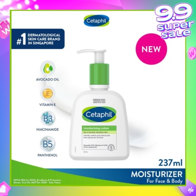 CETAPHIL Dry To Normal & Sensitive Skin Moisturising Lotion (For Face & Body) 237ml
