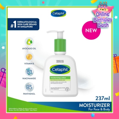 CETAPHIL Dry To Normal & Sensitive Skin Moisturising Lotion (For Face & Body) 237ml