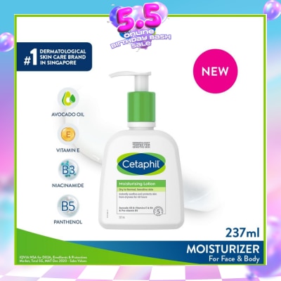 CETAPHIL - Dry To Normal & Sensitive Skin Moisturising Lotion (For Face & Body) 237ml