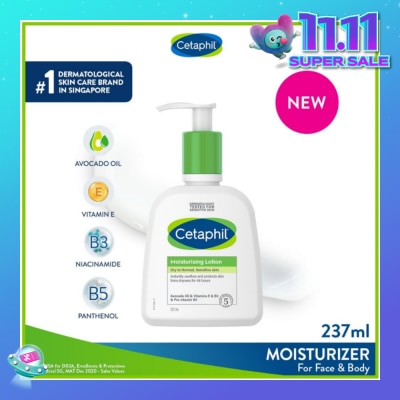 CETAPHIL Dry To Normal & Sensitive Skin Moisturising Lotion (For Face & Body) 237ml