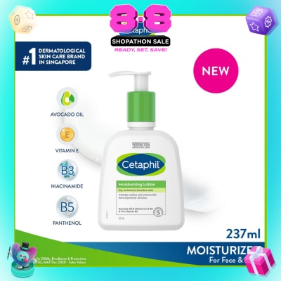 CETAPHIL - Dry To Normal & Sensitive Skin Moisturising Lotion (For Face & Body) 237ml