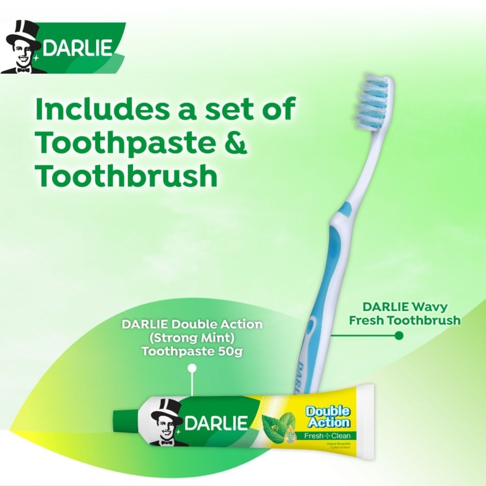 Double Action Travel Kit Packset consists Toothpaste 1s + Toothbrush 1s