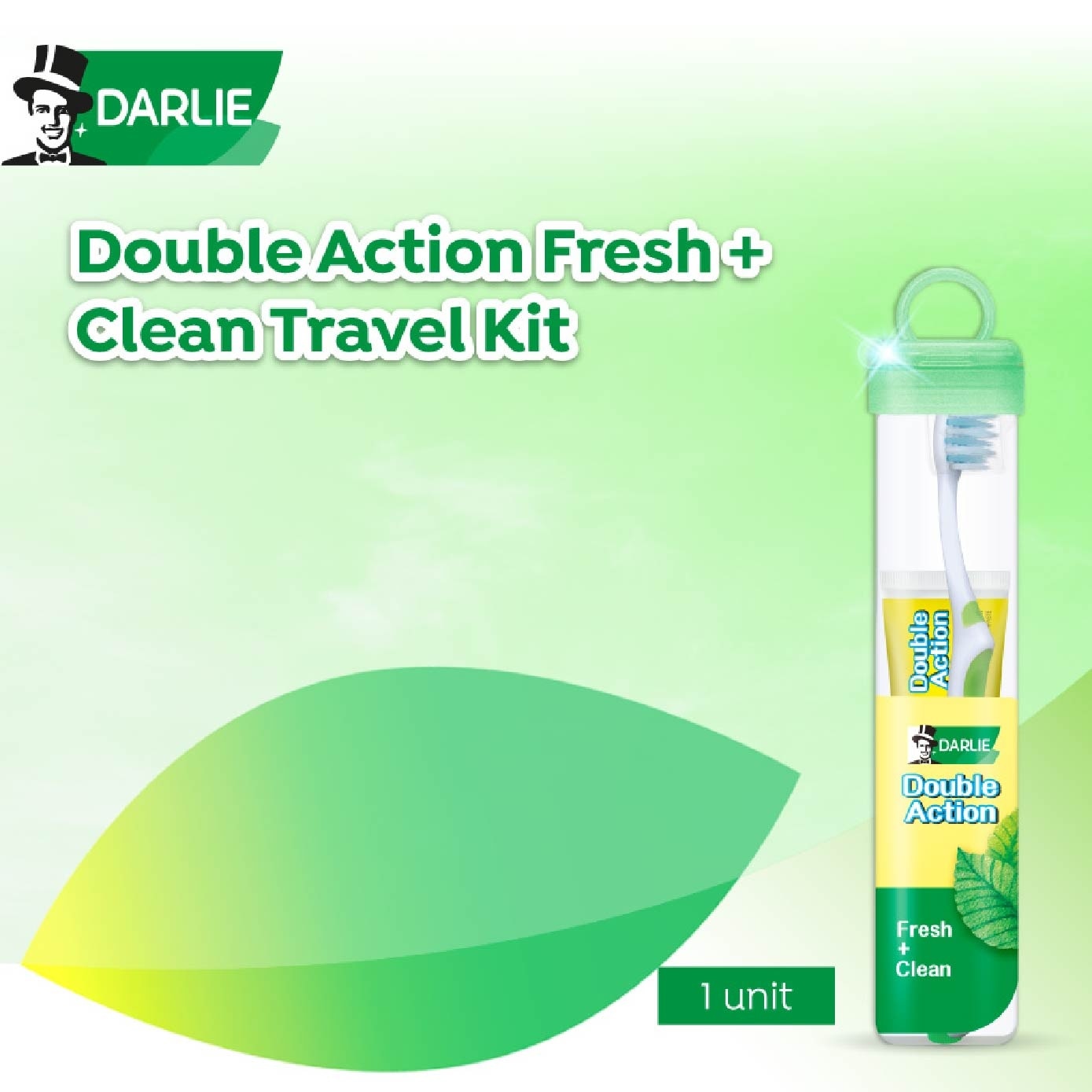 Double Action Travel Kit Packset consists Toothpaste 1s + Toothbrush 1s