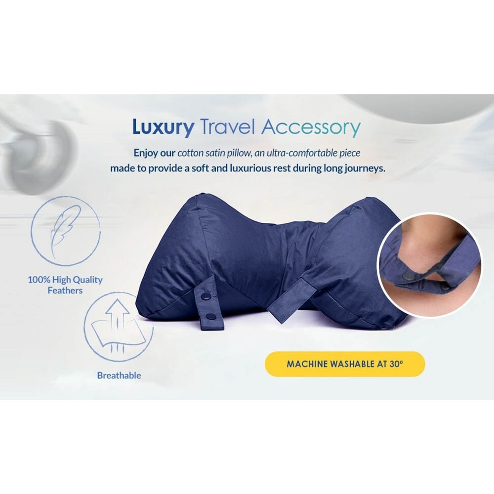 TB215 Dream Neck Pillow (100% Satin Cotton Cover & Filled With High Quality Feathers) 1s