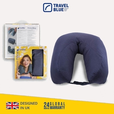 TRAVEL BLUE TB215 Dream Neck Pillow (100% Satin Cotton Cover & Filled With High Quality Feathers) 1s