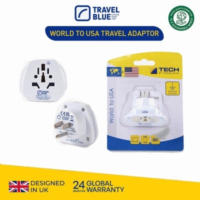 TRAVEL BLUE TB970 World To USA Travel Adaptor 1s