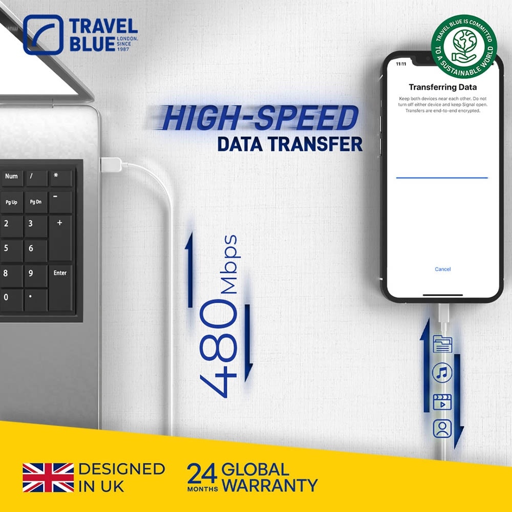 TB970 Lightning USB Data Sync & Charge Cable 100cm (For iPhone, iPad & iPod) 1s